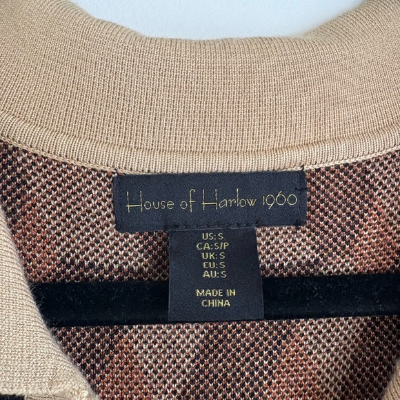 House of Harlow 1960 Geometric Midi Dress - Black, Tan, Brown - Picture 2 of 3